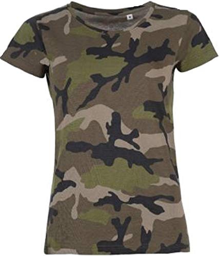 SOLS- Camiseta de Manga Corta Camo para Chica/Mujer (M) (Camuflaje)