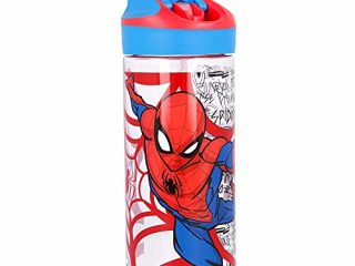 Spiderman | Botella De Tritan Reutilizable Para Niños | Cantimplora Reusable Con Sistema Antigoteo Y Pajita De Silicona - Facil Apertura Con Botón - Sin Bpa - Capacidad: 620 Ml