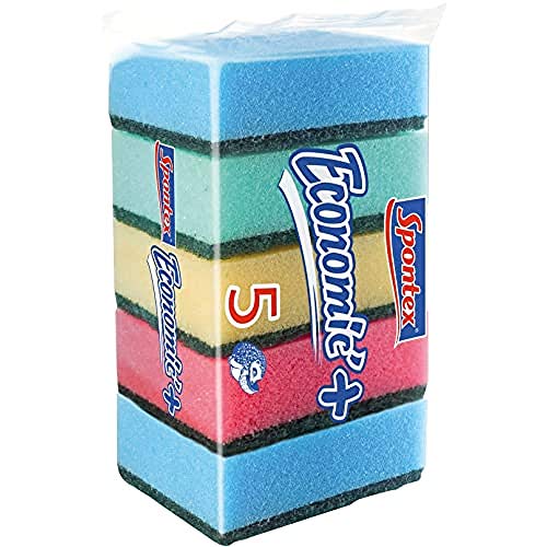 Spontex 61590001 Estropajos con Esponja de Poliuretano, 5 Unidades