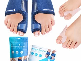 Sports Laboratory Set Corrector de Juanetes Ajustable - Kit Día/Noche - Alivia el Dolor y Protege - 2 Férulas para Juanetes, 2 Correctores Gel Dedo Gordo y 1 Guía sobre Alivio del Dolor