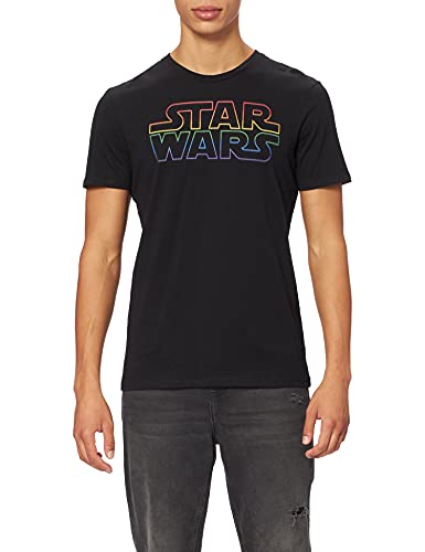 Star Wars MESWCLATS108 Camiseta, Negro, XL para Hombre