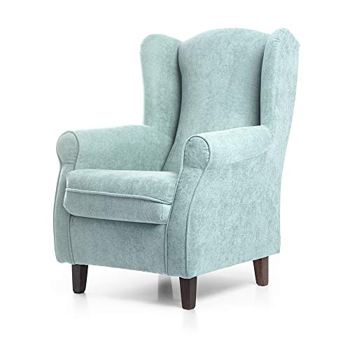 SUENOSZZZ-ESPECIALISTAS DEL DESCANSO Sillon Relax, Sillon orejero para Lactancia Irene. Tapiceria Antimanchas acualine Color Verde Agua. Butaca para Dormitorio, Salon o habitacion de Bebe…