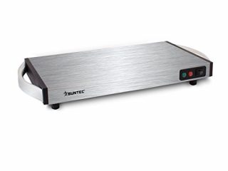 SUNTEC Placa calefactora de acero inoxidable – Eléctrica y sin cables – Sirva la comida caliente – Para mantener calientes platos como la sopa – Calientaplatos para bufés – WHP-8472 cordless