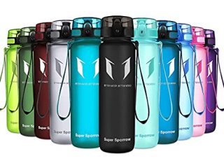 Super Sparrow Botella de Agua Deportiva - 500ml - Sin BPA (Mate- Negro)