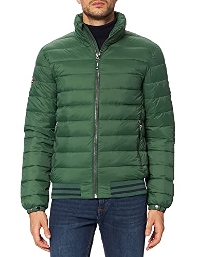 Superdry Fuji Bomber Chaqueta, Gris Oscuro, L para Hombre