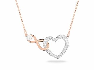 Swarovski Collar Swarovski Infinity, Infinito y corazón, Blanco, Combinación de acabados metálicos