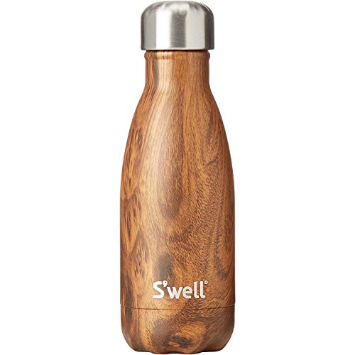 Swell Teakwood Botella Termo, Madera, Marrón, 5x5x19 cm