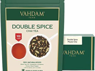 Té Chai Masala de dos especias (100 tazas), FUERTE Y PICANTE, Ingredientes 100% N, Té Negro, Cardamomo, Canela, Clavo, Pimienta Negra, Chai Latte, Mezclado y Envasado en Source en India, 200gr