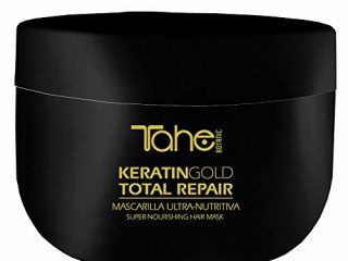 Tahe Botanic Mascarilla Total Repair Ultra-nutritiva/Mascarilla para el Pelo/Mascarilla para el Cabello con Keratina, Oro Líquido y Aceite de Argán, 300 ml