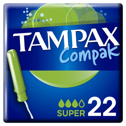 Tampax Compak Super Tampones Con Aplicador, Protección Antimanchas Y Discreción, Limpieza - 22 Unidades