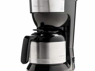 Taurus Montesco - Cafetera de goteo, 1l, hasta 10 tazas, jarra cristal, antigoteo automático, placa calefactora mantén café caliente, fácil uso, filtro permanente-lavable, rápida, 900W, negra, inox
