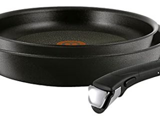 Tefal Ingenio Expertise Juego de 2 Sartenes, Mango extraíble: Sartenes de 22 y 26 cm, mango extraíble intercambiable, Titanium, sartenes antiadherentes, Thermospot, apto horno y lavavajillas