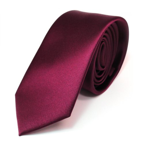 TigerTie - corbata estrecha - rojo burdeos monocromo poliéster