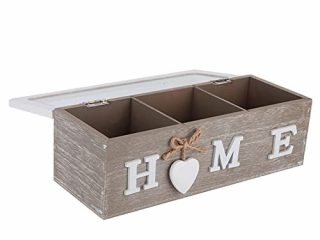 Tissting Caja de Madera Exquisita Caja de Almacenamiento de Madera para Organizar y Exhibir Joyero Caja de Decoración de Escritorio Retro Europea Artesanía de Madera Hecha a Mano Pura (3 Cells)