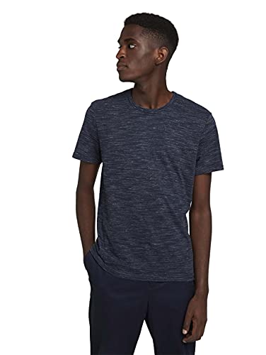 Tom Tailor 1027435 Camiseta básica de Rayas, 27914-Juego de 2 Fundas de plástico, diseño, Color Azul Marino, XXXL para Hombre