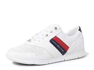Tommy Hilfiger Lightweight Leather Sneaker, Zapatillas Mujer, Rojo (RWB 020), 39 EU