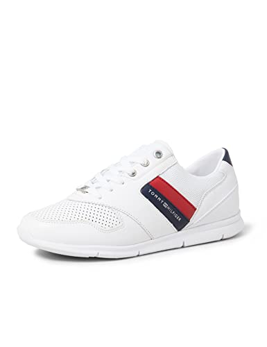 Tommy Hilfiger Lightweight Leather Sneaker, Zapatillas Mujer, Rojo (RWB 020), 39 EU