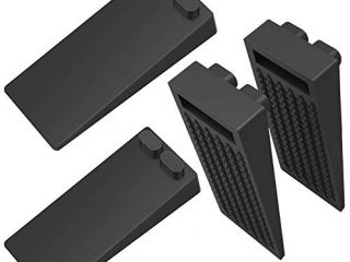 Tope de Puerta para Suelo, [Set de 4] Cuña Puerta de Goma Antideslizante Protección de Pared y Muebles Negro