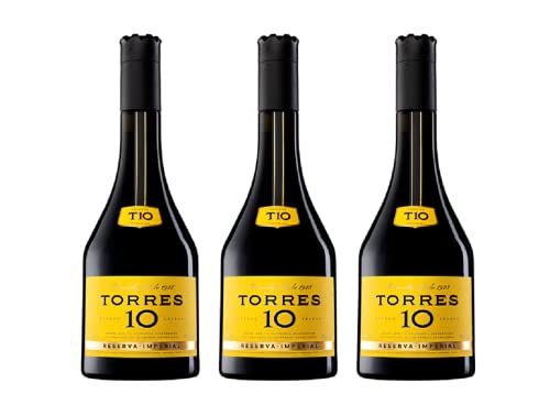 TORRES BRANDY 10, Brandy - 3 botellas de 70 cl, Total: 2100 ml