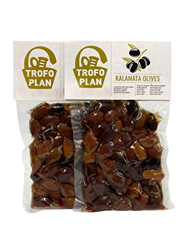 TrofoPlan Aceitunas Kalamata con Aceite de Oliva Virgen Extra, 2 x 200 g (Total: 400 g)