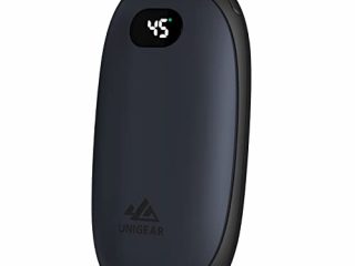 Unigear Calentador de Manos Recargable - Reutilizable Portable Electrónico Calienta Manos 5200mah USB Banco de Energía Calor 35-55°C y Digital Pantalla, para Raynauds, Exterior, Camping, Senderismo