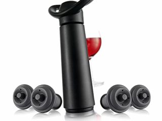 Vacu Vin 09874606 - Bomba de Vació "Concerto" con 4 tapones, Color negro