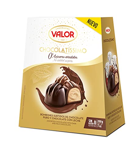 Valor Bombones Chocolatíssimo Selección Oro, 0% Azúcares Añadidos, 250g
