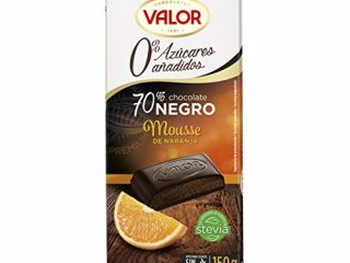Valor - Chocolate Negro 70% Mousse de Naranja y Sin Azúcares Añadidos. Intenso Sabor y Cremosidad. Apto para Celíacos y Diabéticos - 150 Gramos
