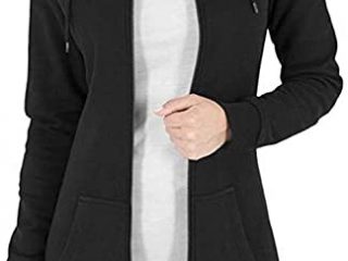 Vancavoo Sudadera con Capucha para Mujer Chaqueta Casual Jerseis Sudaderas de Otoño Ropa Deporte Cárdigan Chandal Invierno con Cremallera Camisa de Entrenamiento con Bolsillo Abrigos(Negro,M)
