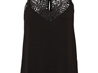 Vero Moda Vmana S/l Lace Top Noos Camisa Cami, Negro, M para Mujer