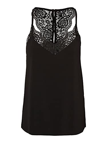 Vero Moda Vmana S/l Lace Top Noos Camisa Cami, Negro, M para Mujer