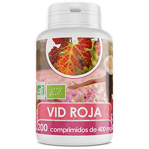 Vid Roja Hojas Orgánica - 400 mg - 200 comprimidos