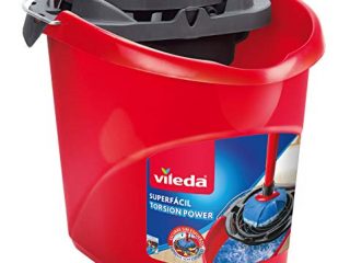 Vileda Torsion Power - Cubo superfácil, menos esfuerzo a la hora de escurrir, color rojo