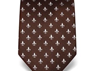 Vincenzo Boretti Corbata de hombre en seda pura, flor de lis marrón oscuro