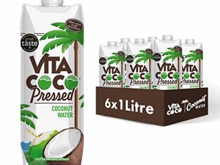 Vita Coco - Agua De Coco Prensada (1L x 6) - Hidratante Natural - Repleto de Electrolitos - Sin Gluten - Lleno de Vitamina C y Potasio