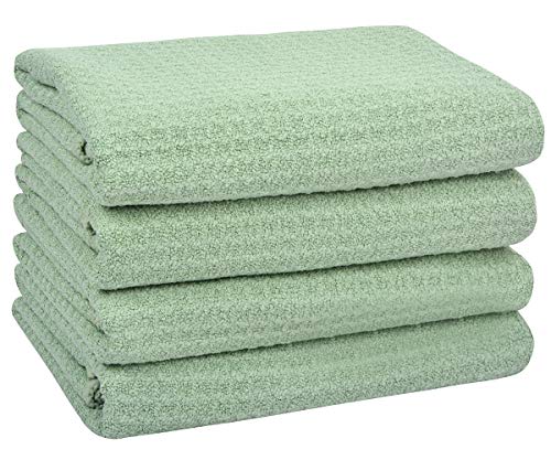 VIVOTE Toalla Waffle Weave, 4 Pack 40cm X 60cm, Toalla de Cocina de Microfibra, Toalla de Plato Ultra Suave Super Absorbente Máquina de Secado Rápido Lavable, Verde