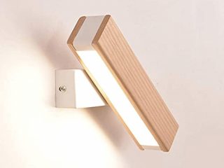 Wall Lamp  Simple And Cool   Wall Light Wood — Jq5640 Nordic Bedroom Bedside Aisle Simple Modern Rotatable Dimming Led Reading Light Candle Wall Lights (Color : Wood Color)