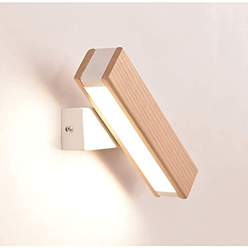 Wall Lamp  Simple And Cool   Wall Light Wood — Jq5640 Nordic Bedroom Bedside Aisle Simple Modern Rotatable Dimming Led Reading Light Candle Wall Lights (Color : Wood Color)