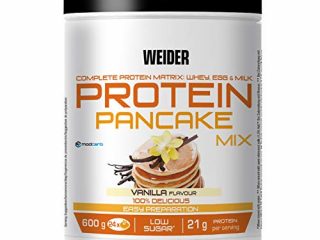 Weider Protein Pancake Mix. Tortitas de harina de avena integral, enriquecidas con proteinas. Sabor Vainilla - 600 gr