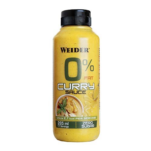 Weider Salsa Zero Curry. Salsa cero grasas. Cero azúcar. 265 ml