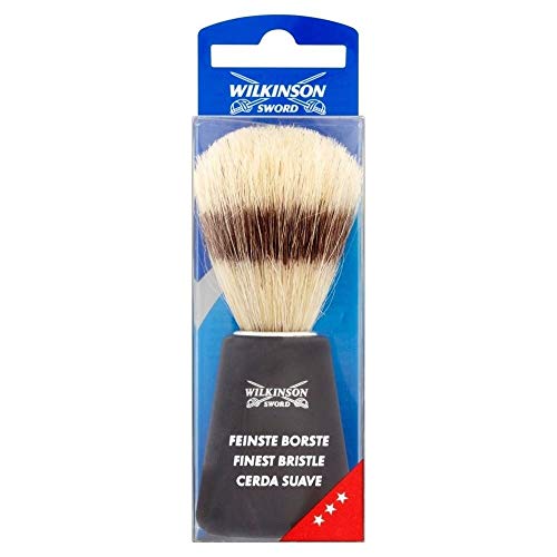 Wilkinson Sword - Brocha y Cepillo de Afeitar Clásico Fabricado con las Cerdas más Finas para Exfoliar la Piel y Ayudar a Levantar y Humedecer la Barba