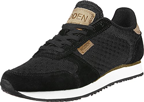 Woden YDUN Suede Mesh, Zapatillas Mujer, Negro (Black), 37 EU