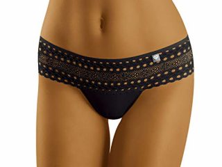 WOLBar Braguita Brasilena con Encaje para Mujeres Diamond 3519, Negro,M