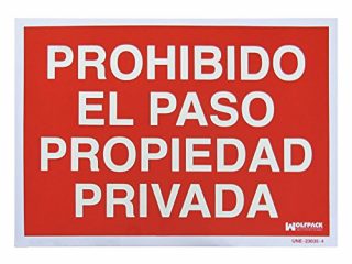 WOLFPACK LINEA PROFESIONAL 15051252 Cartel Prohibido el Paso Propiedad Privada, 30 x 42 cm