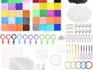 WOWOSS 25000 Cuentas de Planchar de 2,6 mm 48 Colores, Kit de Mini Cuentas y Abalorios Plásticos para Actividades Creativas y Manualidades Infantiles