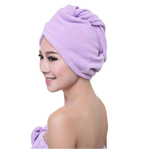 Yuki's Little Store - Toalla de microfibra para secado de pelo, secado de pelo, para mujer, niña, dama, sombrero, sombrero, turbante