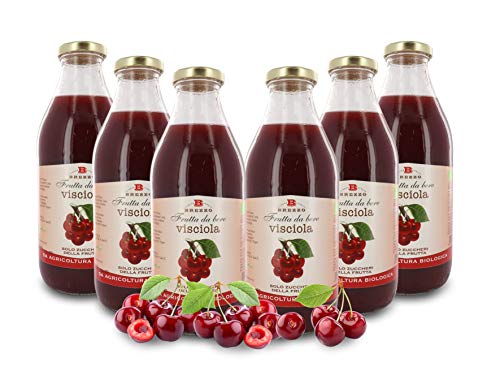 Zumo de Cereza Ecológico - Sin Azúcares Añadidos - 6 Botellas de 750ml