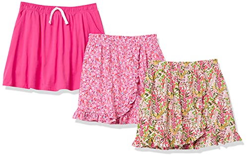 Amazon Essentials Knit Scooter Skirts Falda, Rosa, Floral, 4-5 años