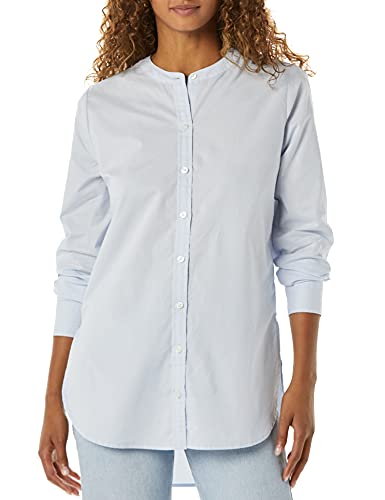 Amazon Essentials Long Sleeve Tunic Poplin Shirt Camisa, Azul Pálido, L