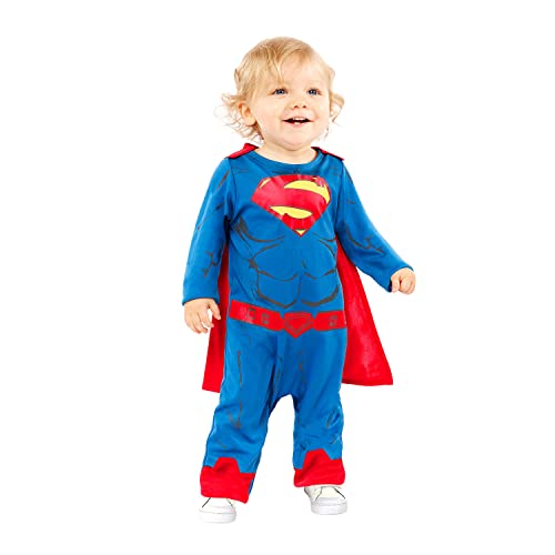amscan amscan-9906715 Disfraz clásico de Superman de Warner Bros para bebé (2-3 años), color azul, (9906715)